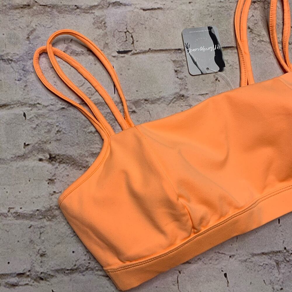 Free People Idris Solid Strappy Back Back Bra in Peach Horizon - Picture 5 of 7